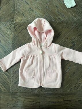 Carter's Light Pink Hooded Zip-Up Jacket